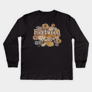 Personalized Mac Name Birthday Fleetwood 70s 80s 90s Styles Kids Long Sleeve T-Shirt